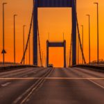 Ruhrorter Brücke im Sonnenuntergang